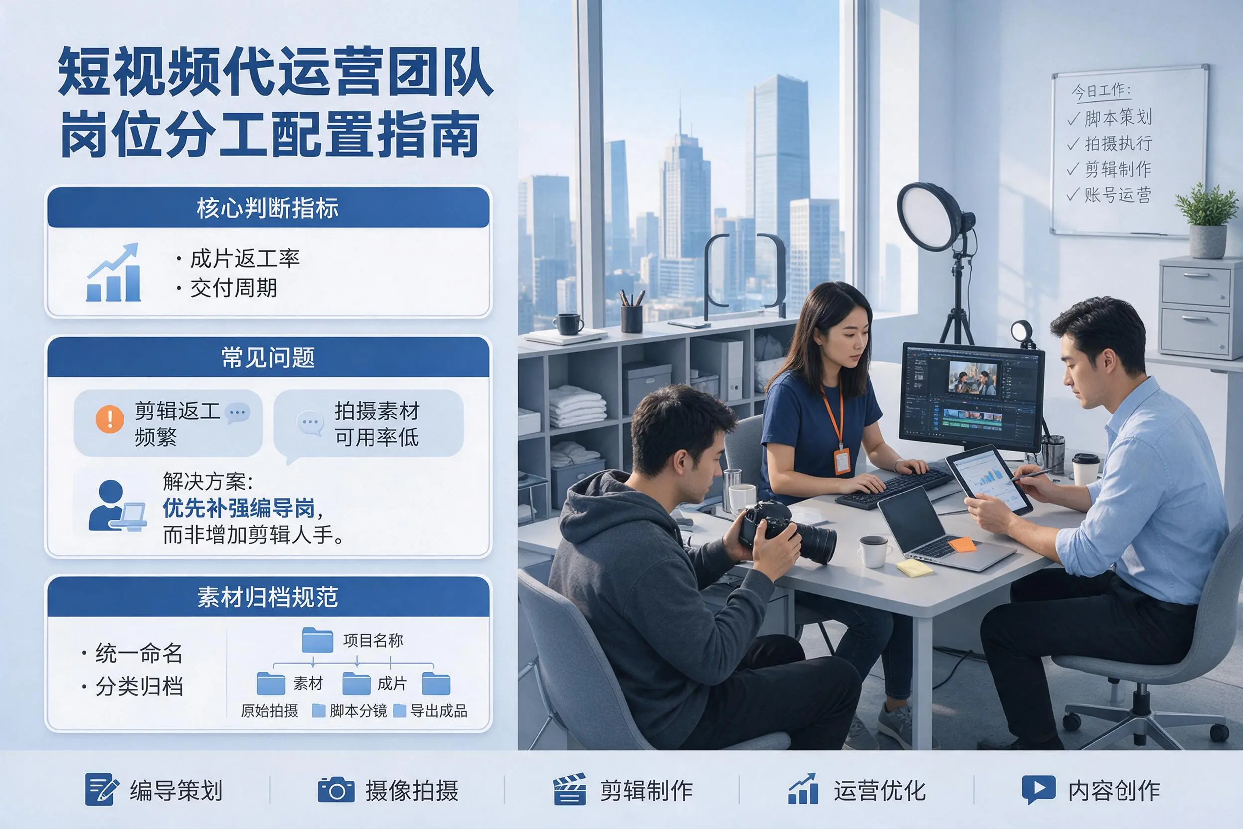 短视频代运营团队如何配置？陵水企业岗位分工科普说明
