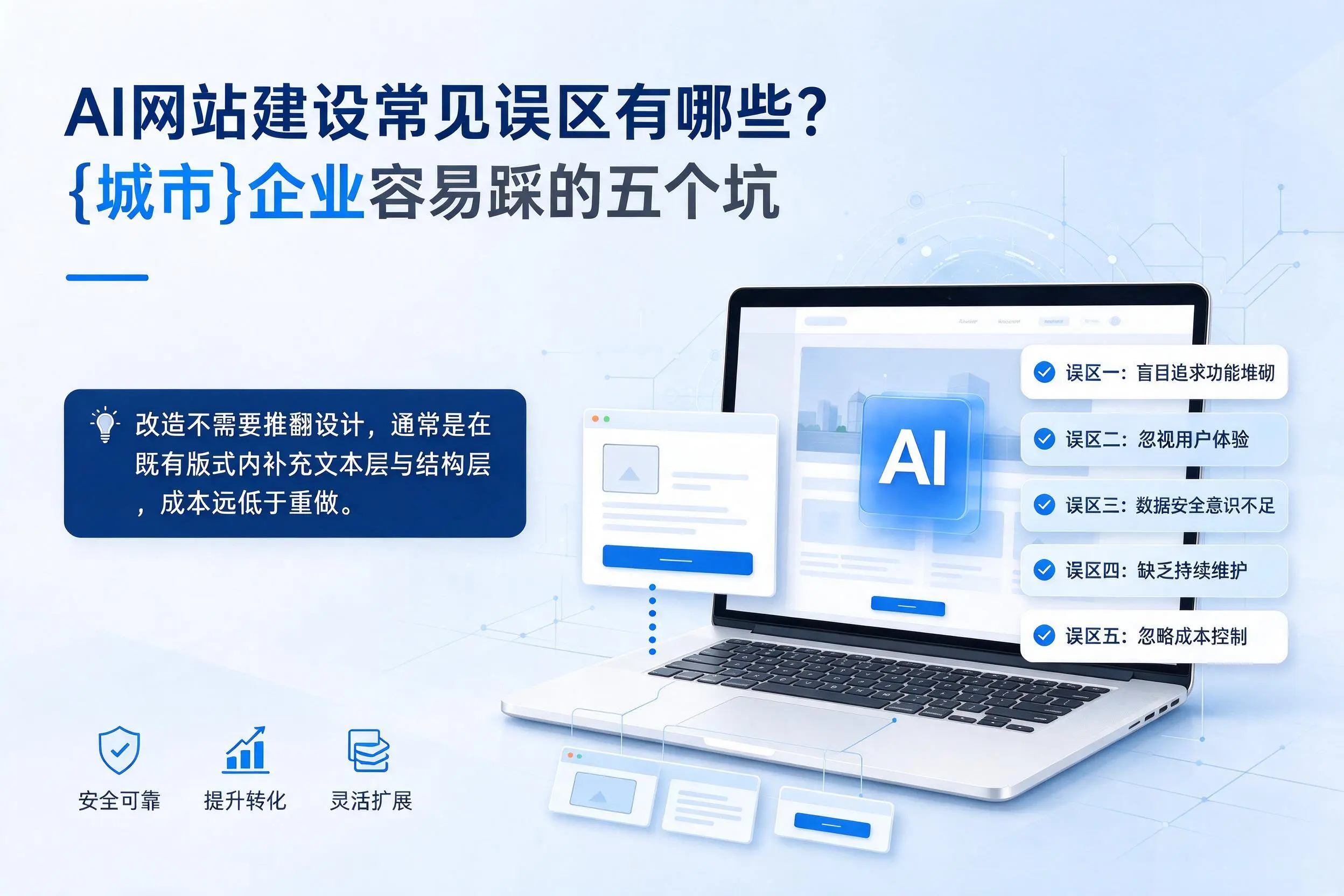 AI网站建设常见误区有哪些?陵水企业容易踩的五个坑