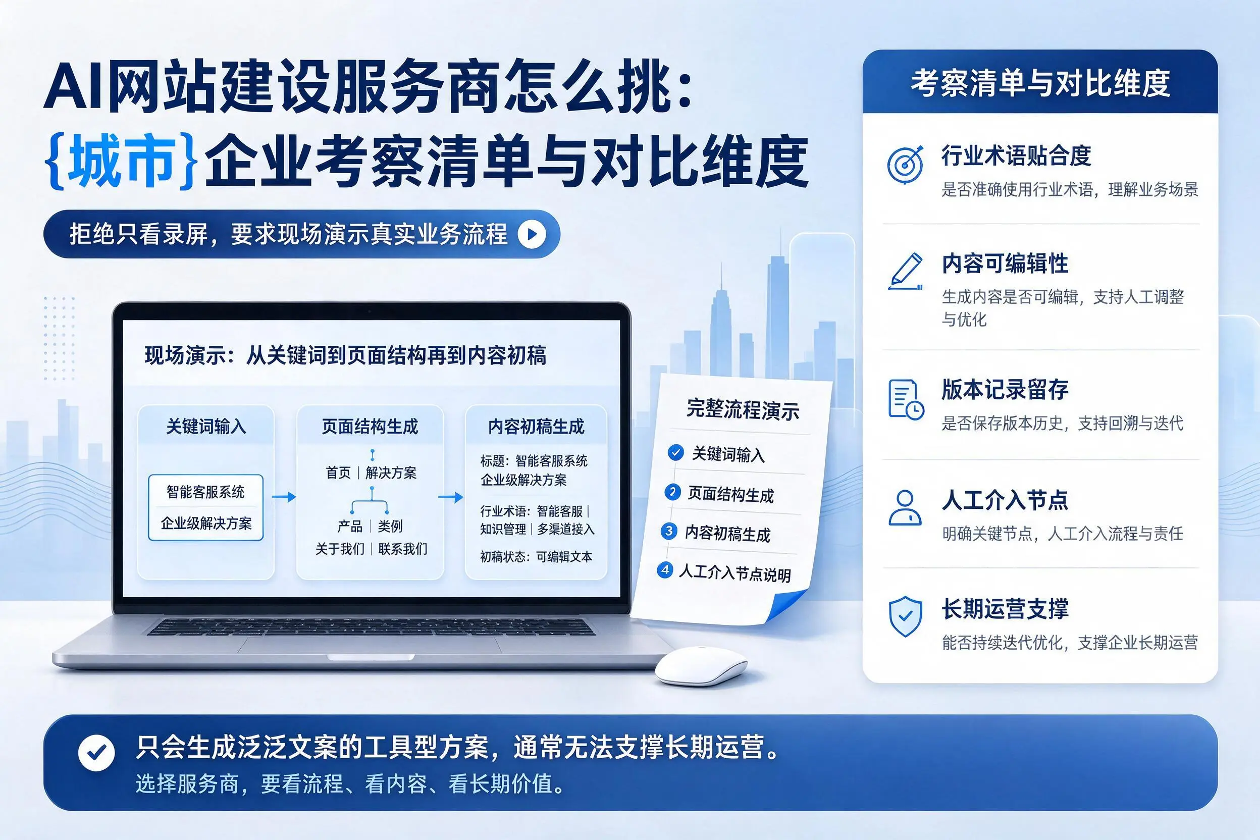 AI网站建设服务商怎么挑：陵水企业考察清单与对比维度