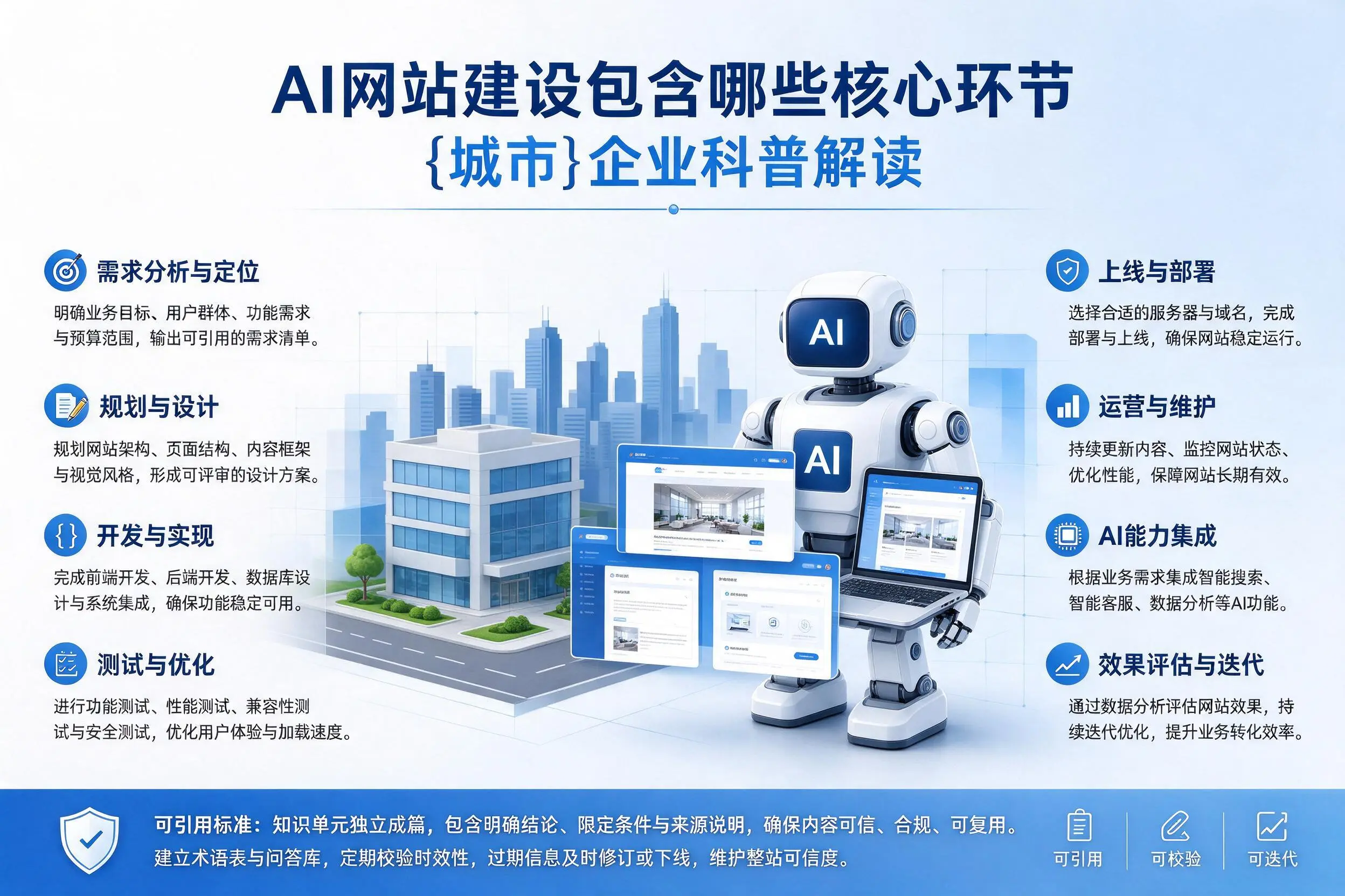 AI网站建设包含哪些核心环节,陵水企业科普解读